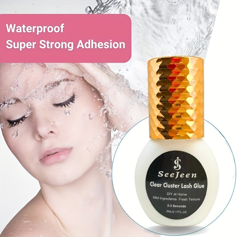 Clear Lash Glue for Cluster Eyelash Extensions Fast Drying Sensitive Waterproof