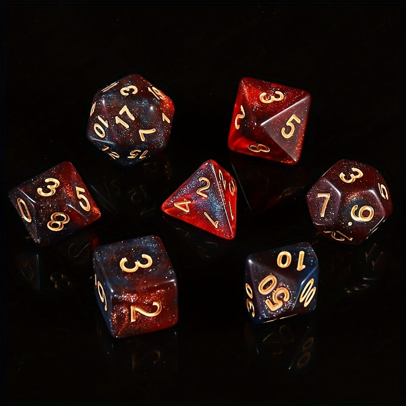7pcs Starry Sky Milky Way Dice Set for Table Game