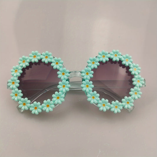 Flower Decor Frame Sun Protection Sunglasses for Kids