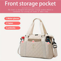 Large Capacity Argyle Pattern Travel Duffle Bag