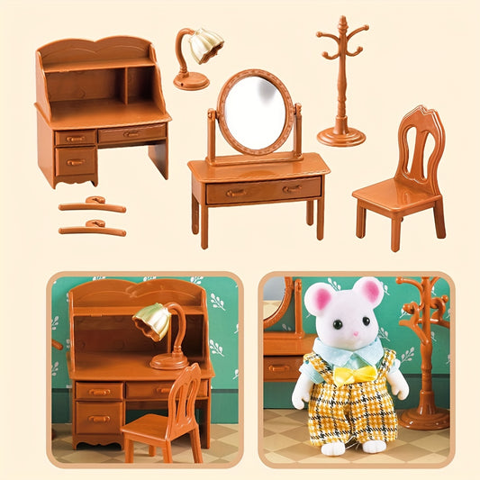 Forest Animal Family Doll Home Furniture 1 12 Mini Toy For Girl Doll Accessories
