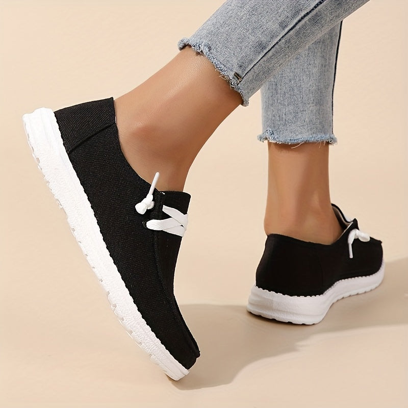Women's Canvas Slip-On Loafers Casual Walking Sneakers