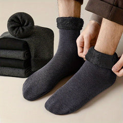 8 Pairs Striped Velvet Thick Warm Sleeping Crew Socks