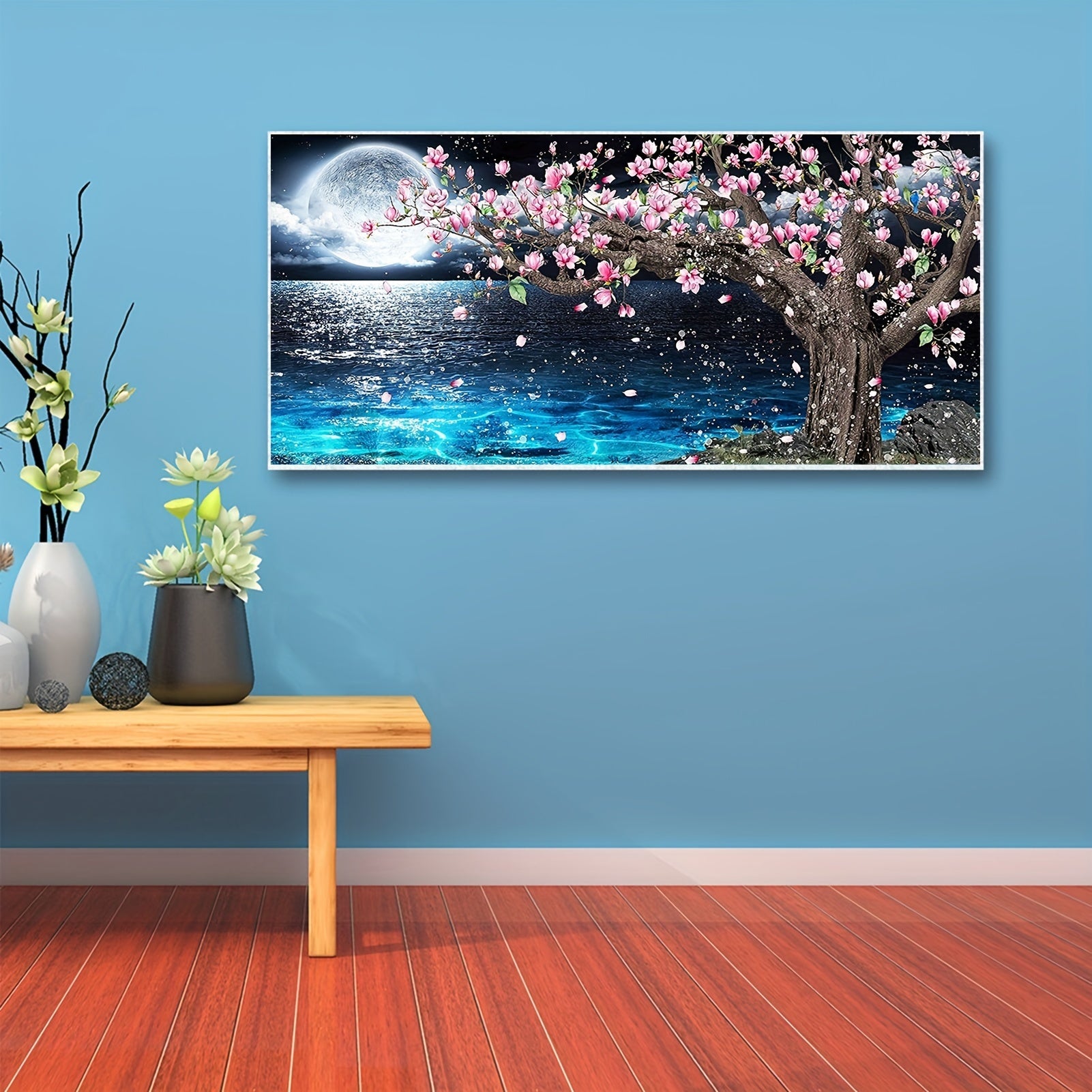 DIY 5D Diamond Art Kit Moon Tree 80 01x40 Full Round Painting Ornament