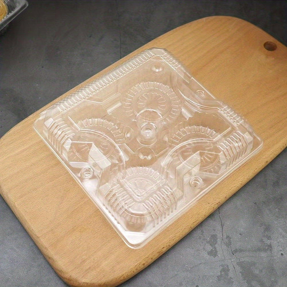 20pcs Transparent Egg Tart Puff Packaging Box Disposable Blister Packaging