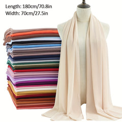 Soft Chiffon Hijab Solid Headwear Casual Shawl Bandana