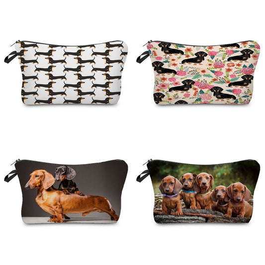 Sausage Dog Print Cosmetic Bag Pencil Bag