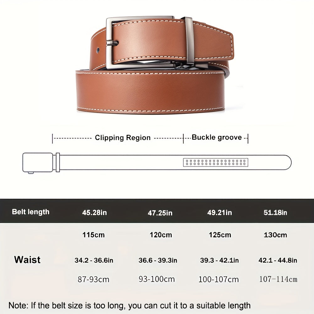 Men's Casual Cowhide Leather Belt with Removable Buckle