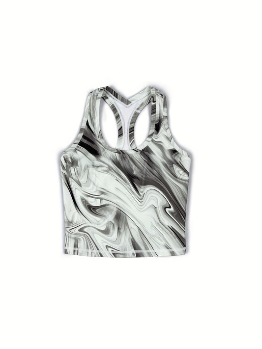 Cherry Print Sports Tank Top Moisture Wicking Yoga Fitness Running