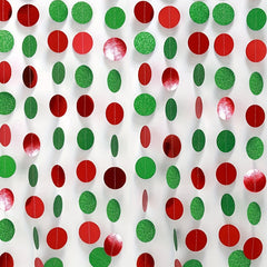 Red & Green Circle Dots Garland Christmas Party Decorations