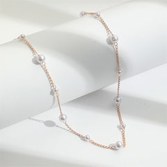 Pearl Chain Necklace Delicate Jewelry Party Decor For Women Girls Gift