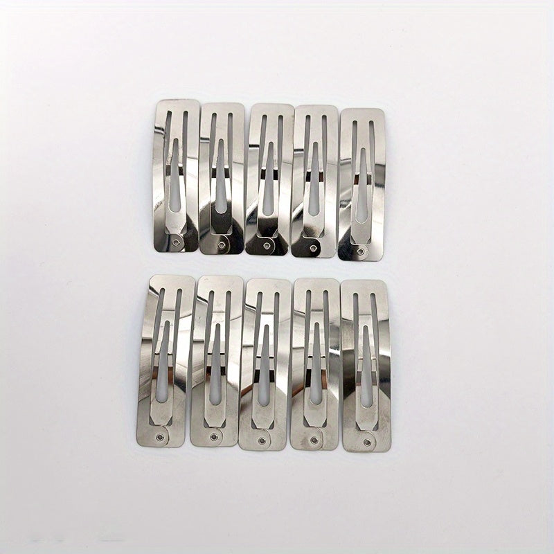 10pcs Solid Hair Snap Clip Casual Daily Headwear for Female