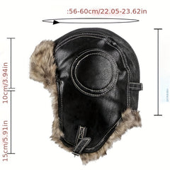 Winter Retro Windproof Warm Ear Protection Leather Hat