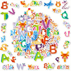 50pcs Number Letter Animal Stickers Educational Doodle Stickers