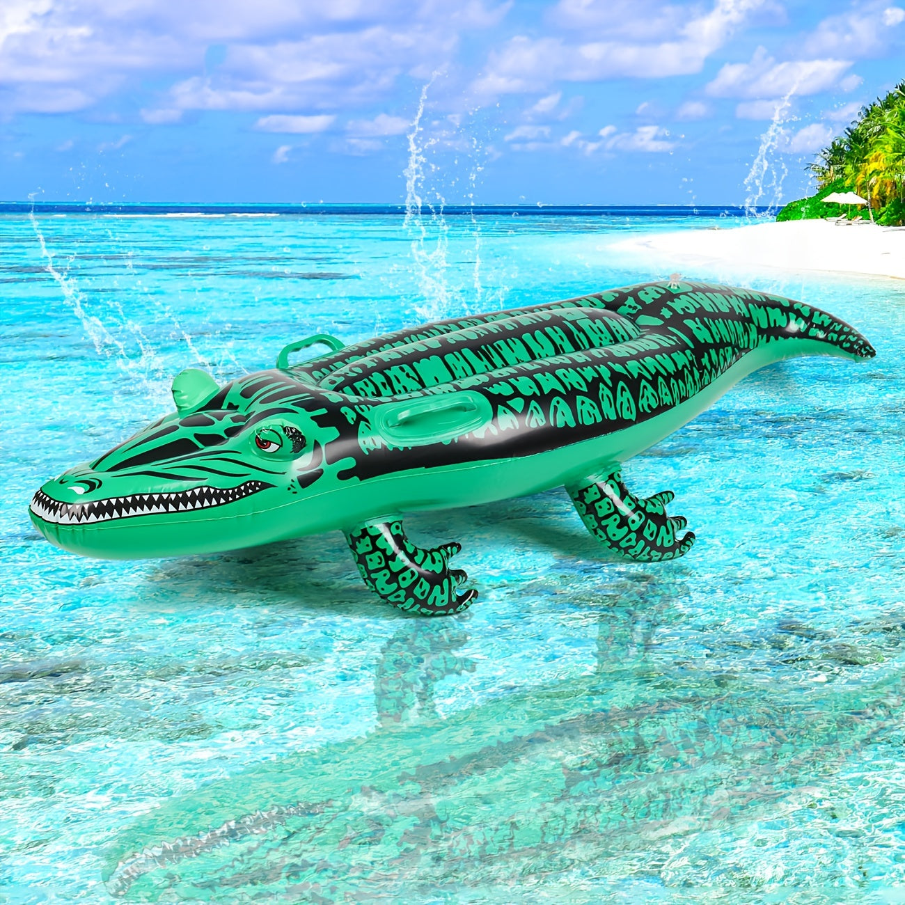 Kids Green Crocodile Riding Pool Toy