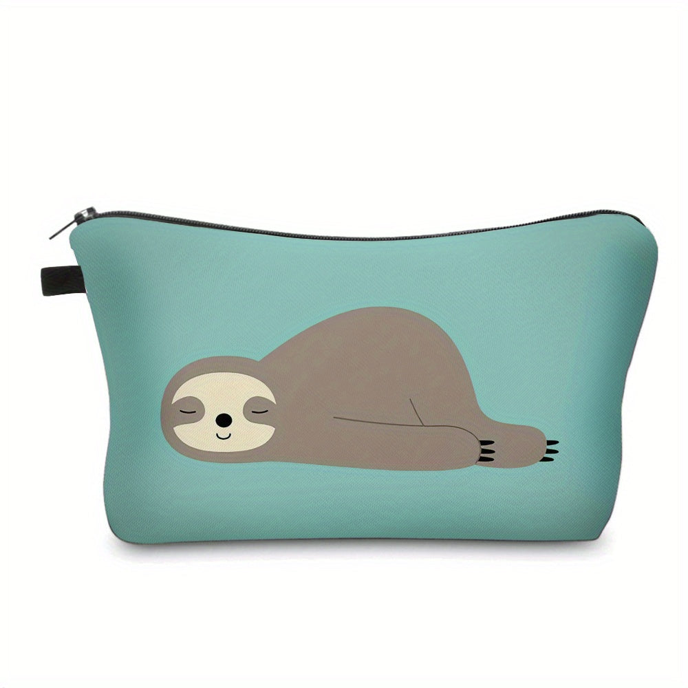 Cartoon Sloth Pattern Zipper Pouch Lightweight Carry On Bag