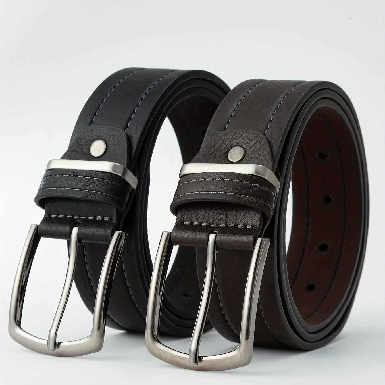 Men's Leather Belt Pin Buckle Belt Accessories