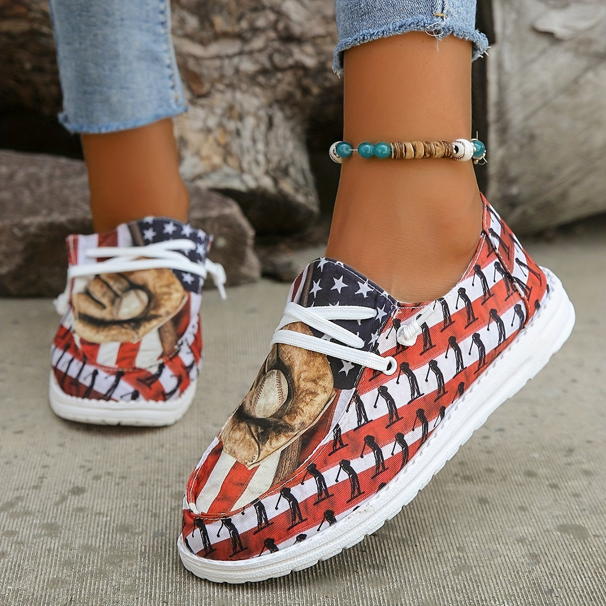 Women's Baseball Canvas Low Top Platform Shoes