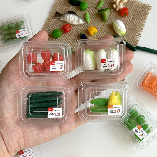 Toy House Mini Vegetable Models Detachable Supermarket Shopping Decoration Toy