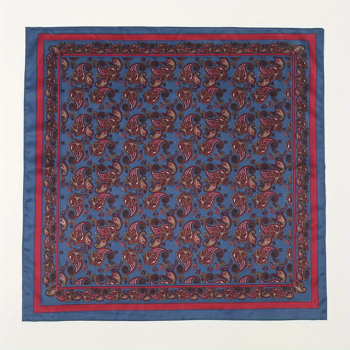 Vintage Paisley Print Square Scarf Dark Bandana Classic Neckerchief