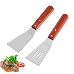 Small Stainless Steel Spatula with Wooden Handle