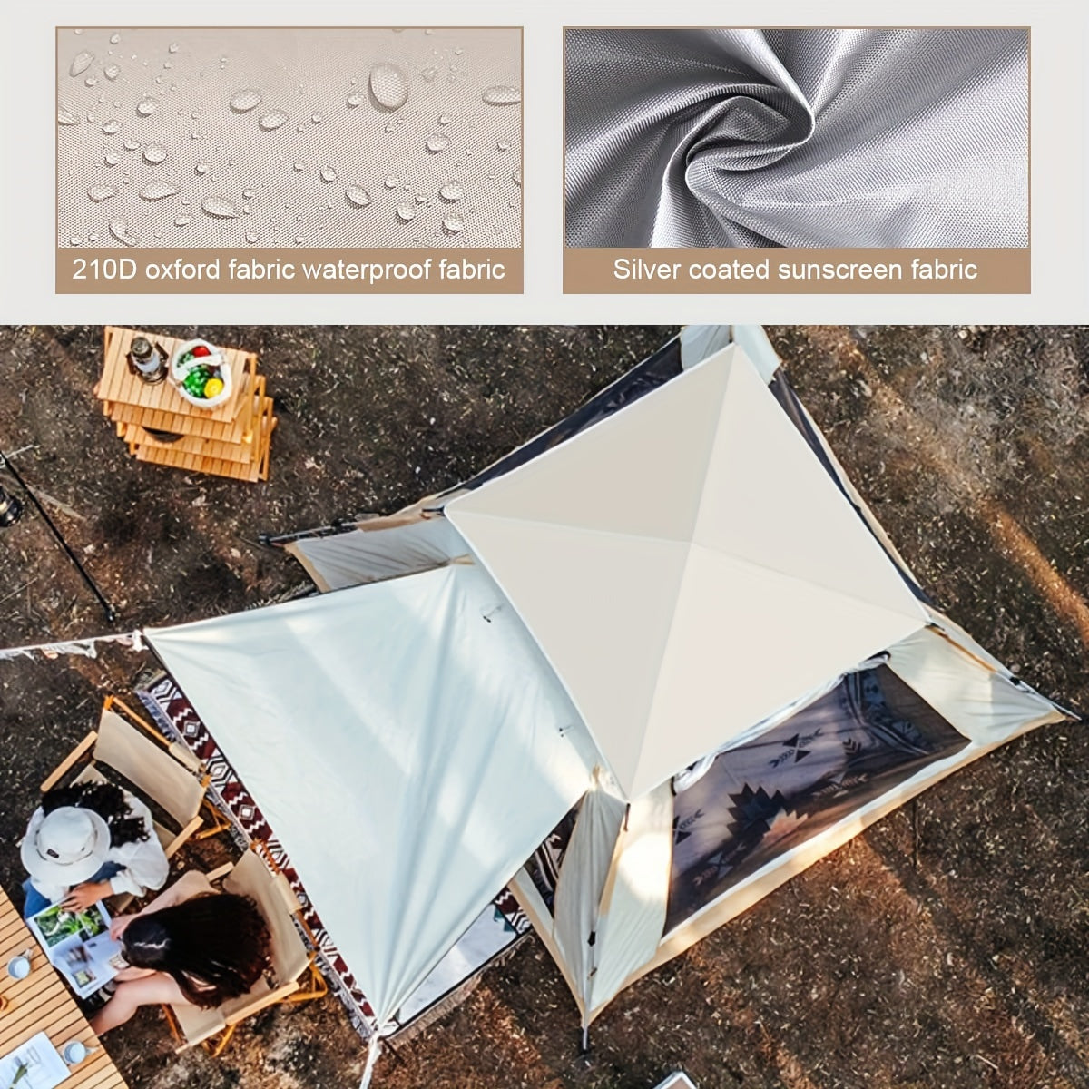 Portable Folding Tent 210D Oxford Cloth Tent For Camping