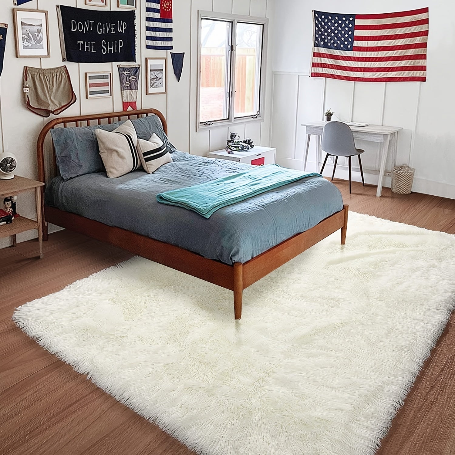 Soft Shaggy Long Area Rug Fluffy Carpet Bedroom Floor Rug