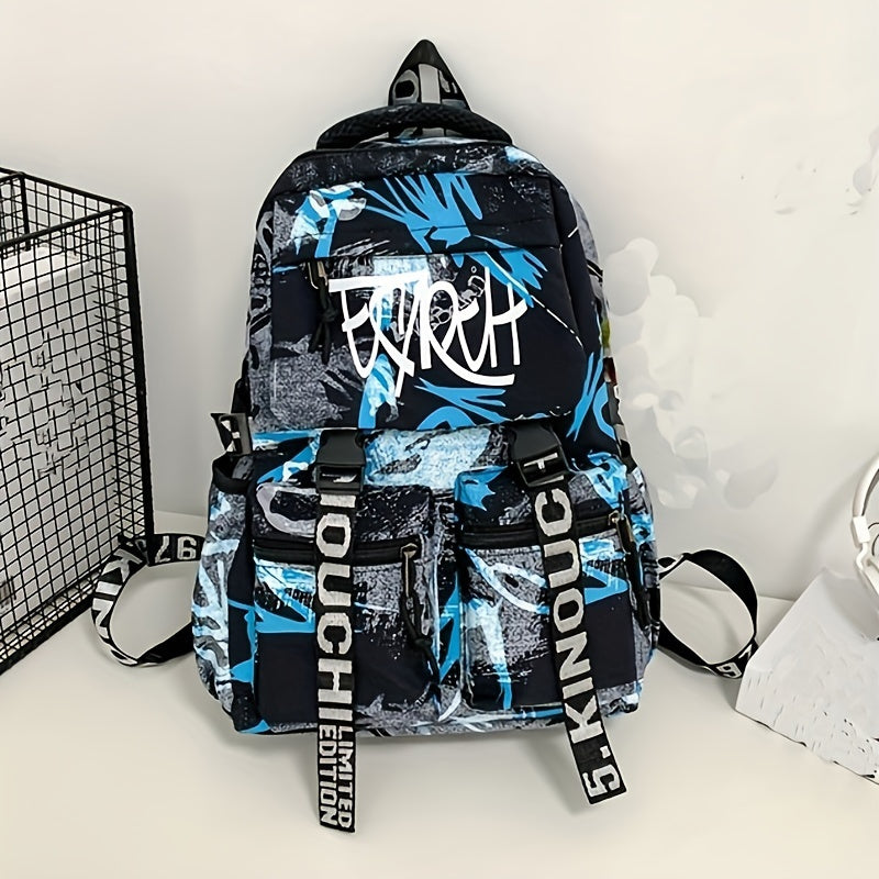 Graffiti Print Large School Laptop Backpack