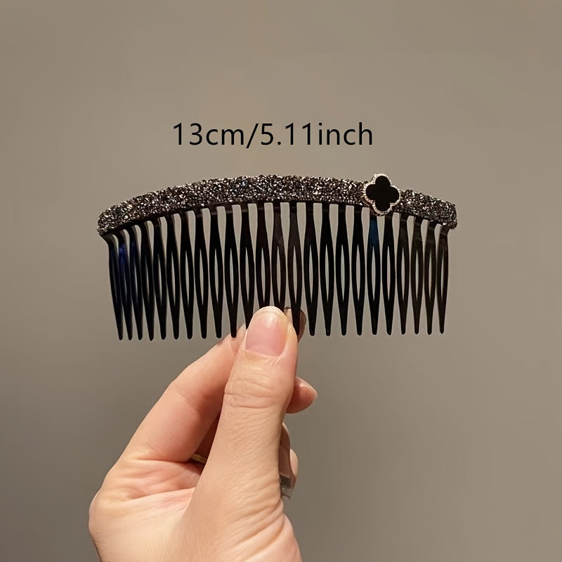 Happy Face Flowers Heart Decor Hair Comb Rhinestone Headwear