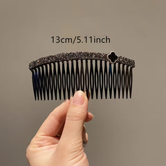 Happy Face Flowers Heart Decor Hair Comb Rhinestone Headwear