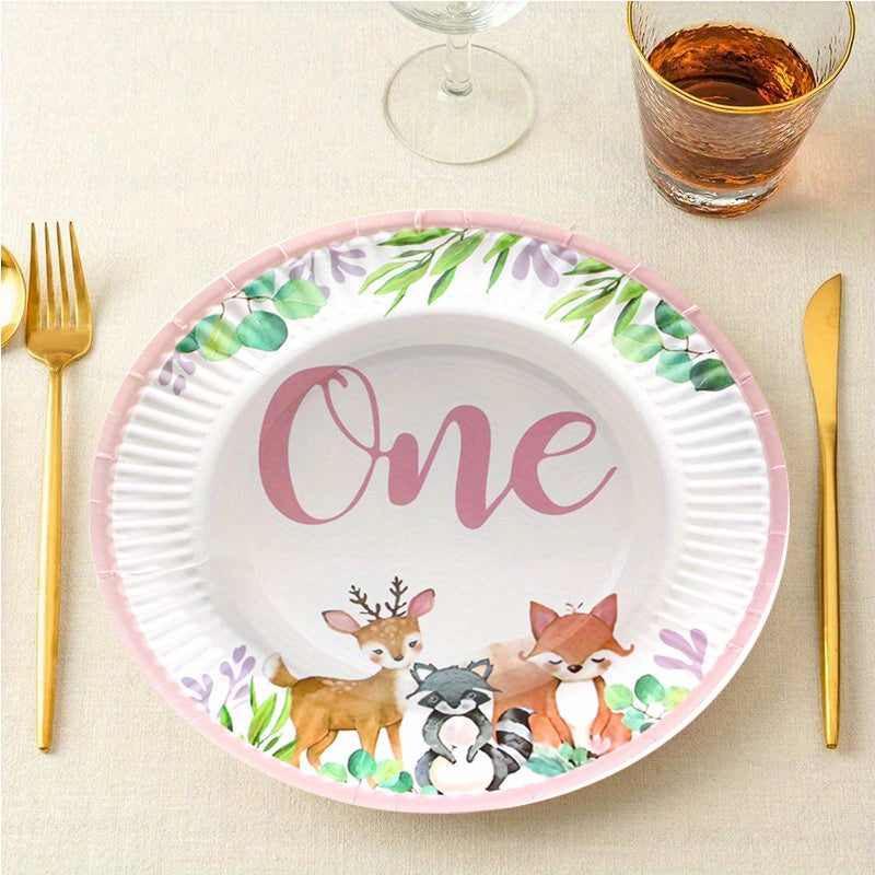 Wild One Jungle Animal 1st Birthday Set for Girls
