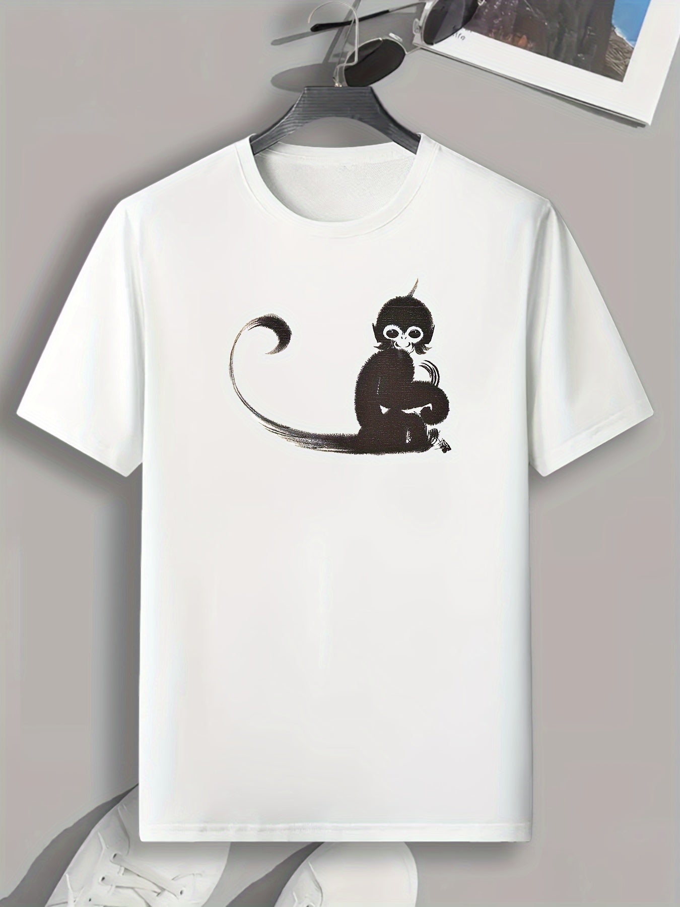 Monkey Print Men's Graphic Tee Casual Comfy Summer Tshirt