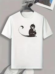 Monkey Print Men's Graphic Tee Casual Comfy Summer Tshirt