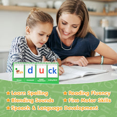 Phonics Games for CVCC And CCVC Words Spiral Bound Educational Tool