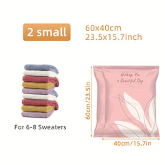 2pcs Vacuum Compression Storage Bags for Clothes Blankets Shirts Household