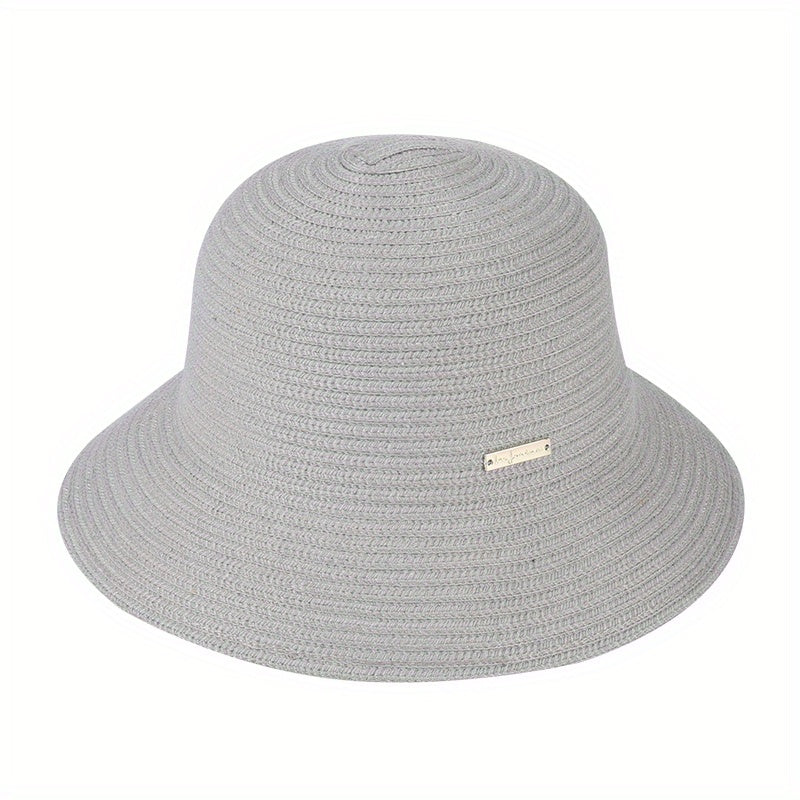Stripe Jacquard Bucket Hat Sunscreen Summer Sun Hat Women's Casual Cloche Hats