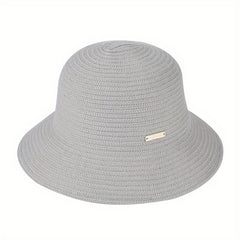 Stripe Jacquard Bucket Hat Sunscreen Summer Sun Hat Women's Casual Cloche Hats