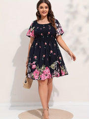  Boho Dress Women Floral Print Midi Dress