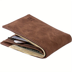 RFID Slim Leather Bifold Men Wallet Holds 5-12 Cards Coin Pouch Note Section