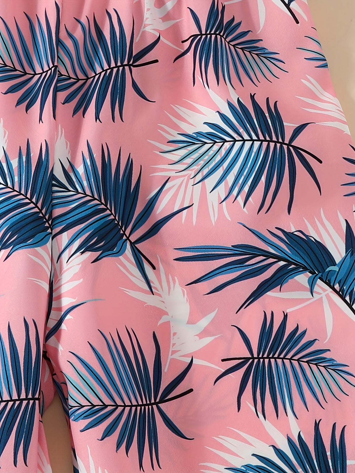 Toddler Girls Tropical Leaves Cami Rompers Jumpsuits - Kids Summer Clothes