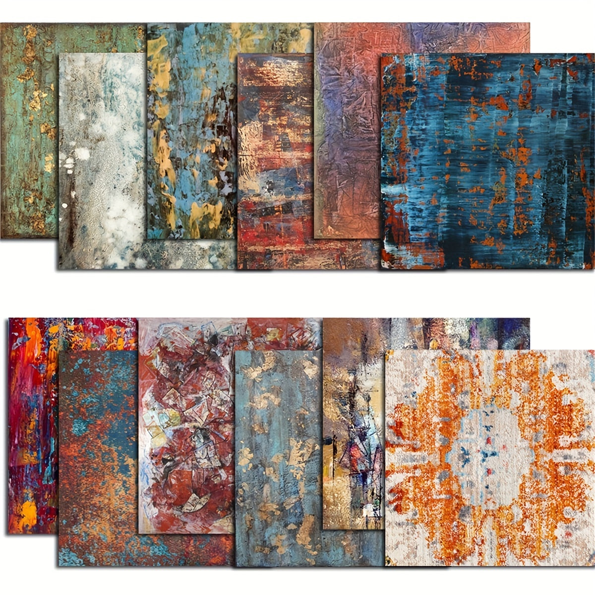24pcs Marble Texture Paper for DIY Scrapbooking Album 6in x 6in