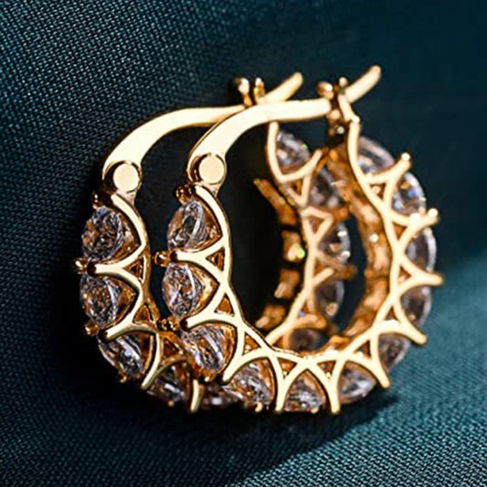 Zircon Hoop Earrings Sparkle in Any Light