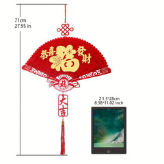 Fan shaped Blessing Tassel Hanging Ornament Fu Tassel Decoration