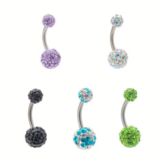 Zircon Belly Button Ring Stainless Steel Navel Piercing