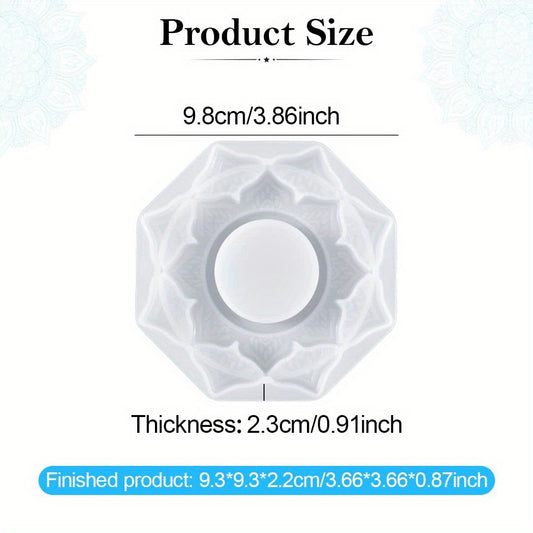 Resin Candle Holder Silicone Mould Lotus Epoxy Mold DIY Trinket Container