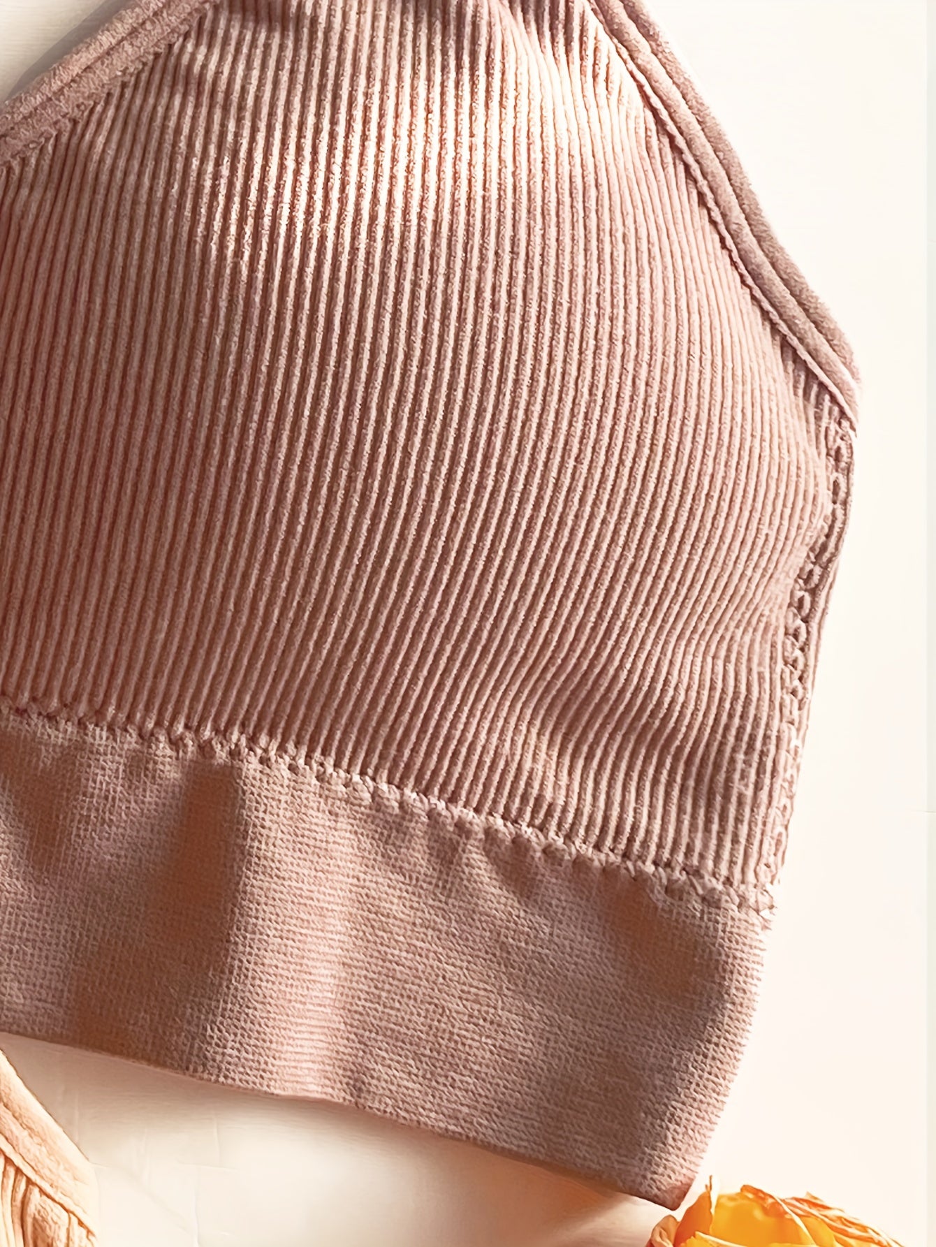 4pcs Solid Ribbed Wireless Bras Comfy & Breathable Sports Bra Women's