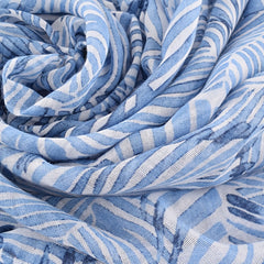 Light Voile Scarf Leaf Print Breathable Beach Towel Sunscreen Long Shawl
