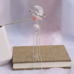 Moon Leaf Flower Tassel Hairpin Ancient Style Hair Accessories
