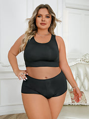  Seamless Scoop Neck Tank Bra & High Waisted Panty Set