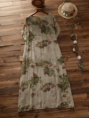  Floral Print Layered Maxi Dress